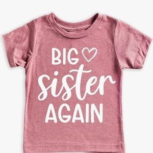 Big Sister Again Pink Kids T-Shirt